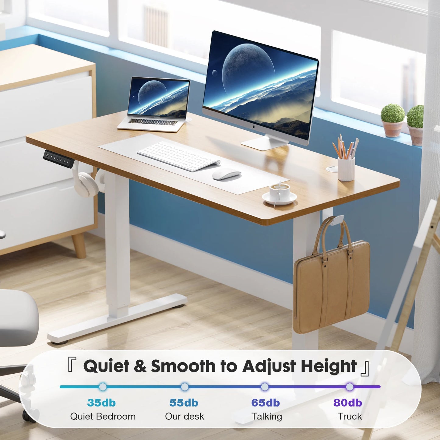 JHK Electric Height Adjustable Standing Desk Ergonomic Office Table