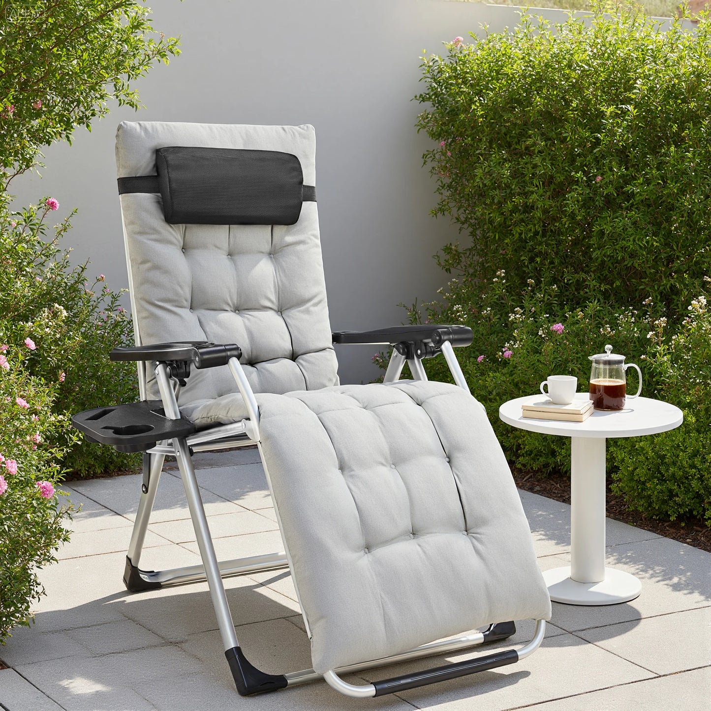 JHK Zero Gravity Portable Outdoor Recliner With Cup Holder