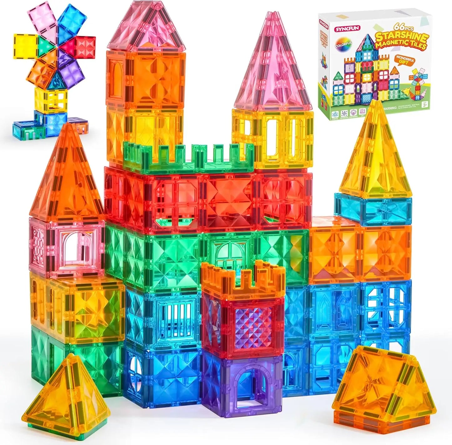 Joyfy Magnetic Building Tiles 3D Construction Blocks Play Set