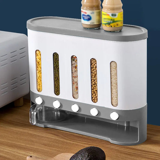 Wall Mounted Dry Food Storage Dispenser Cereal Grain Container