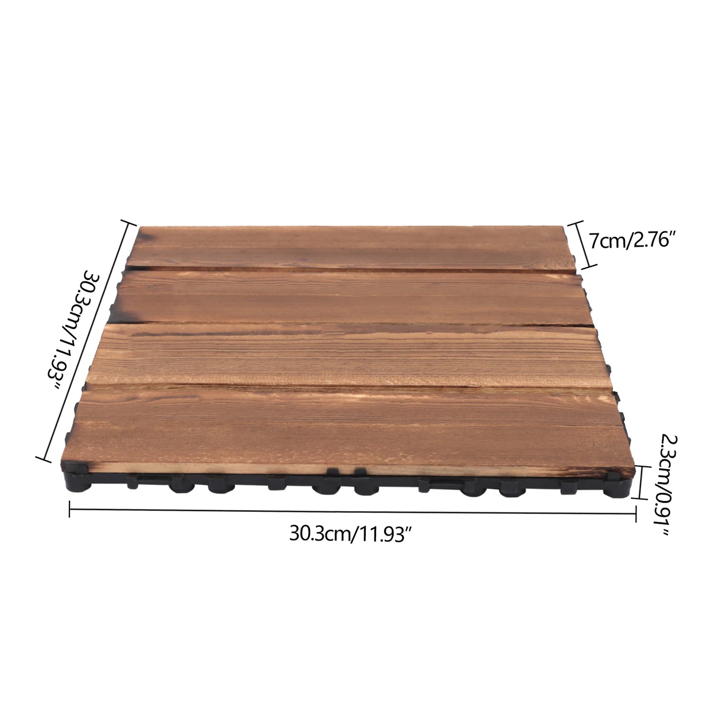 Bymaocar 36-Pcs Wood Deck Tiles Interlocking 12x12 Inch Outdoor Patio