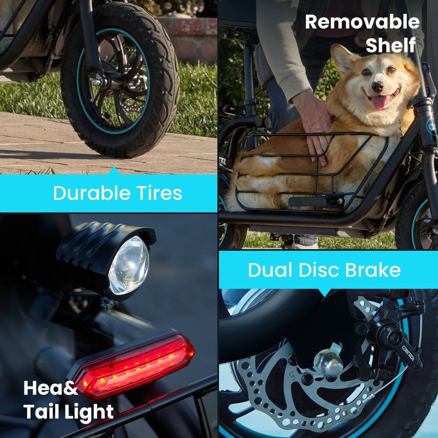 Gyroor Foldable Electric Scooter For Adults With Pet Basket