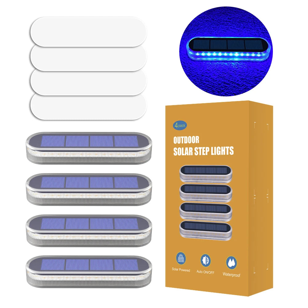 Solar LED Deck Lights Auto On Off Waterproof Outdoor Ground Step