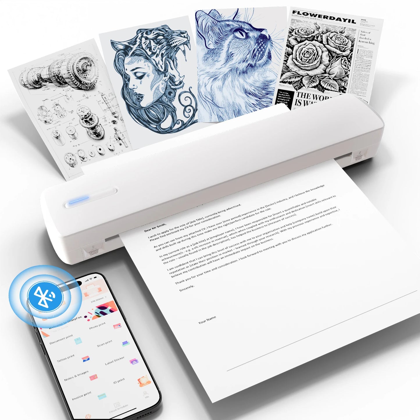 TakeYou A4 Portable Thermal Bluetooth Wireless Printer