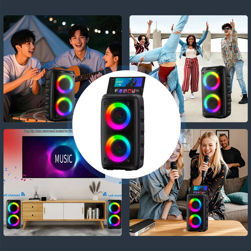 ZNLYRION HY-3317 Portable Bluetooth Karaoke Speaker With Mic And RGB Light