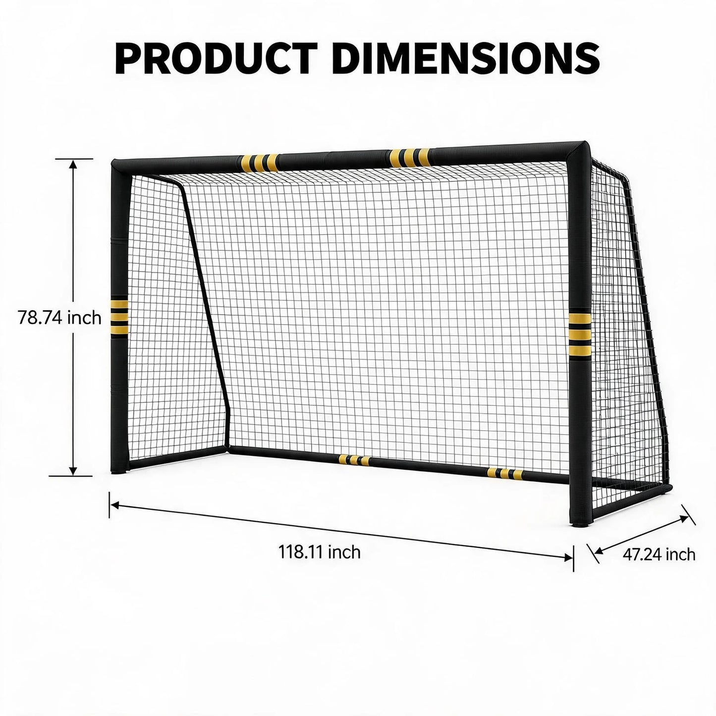 HiMISS Heavy Duty Steel Backyard Soccer Goal With Padded Posts