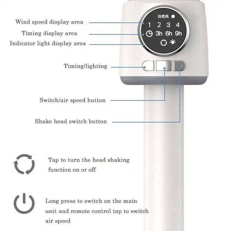 Balashov USB Rechargeable Portable Floor Turbine Air Circulation Fan