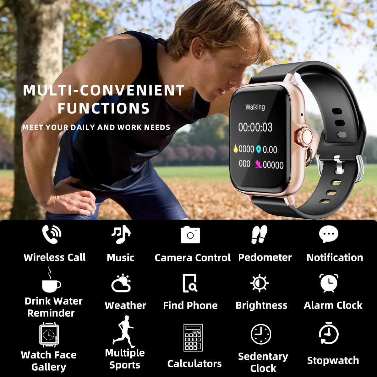 Smart Watch With Call Alerts And Sleep Monitor iPhone Android