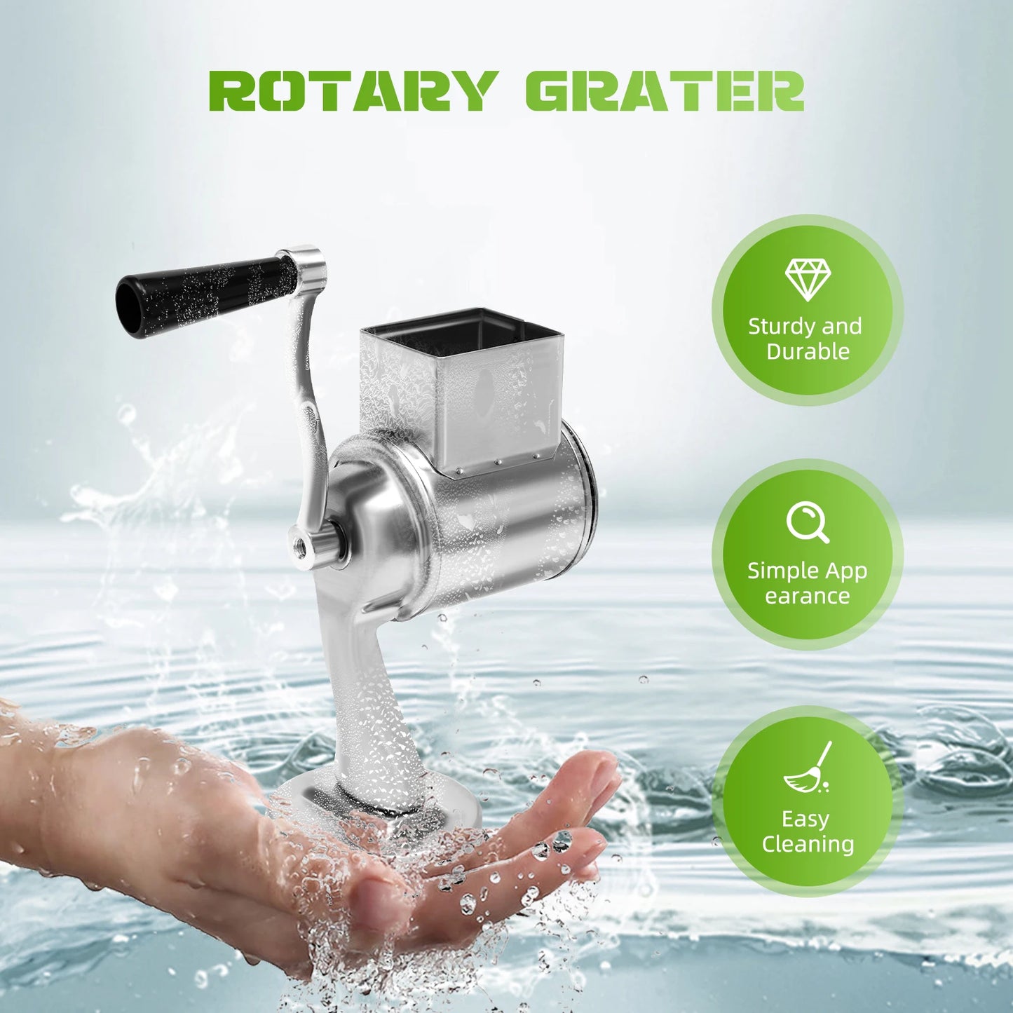 Five Blade Stainless Steel Rotary Grater For Vegetables