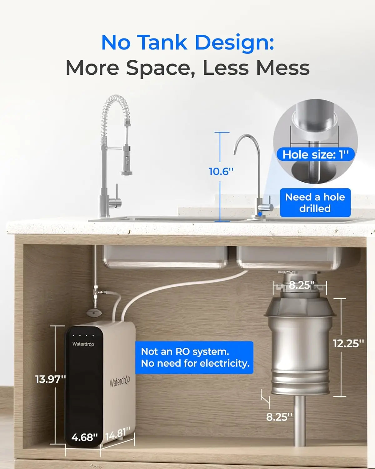 Waterdrop 0.01 Micron Under Sink Ultra Filtration Water Filter System