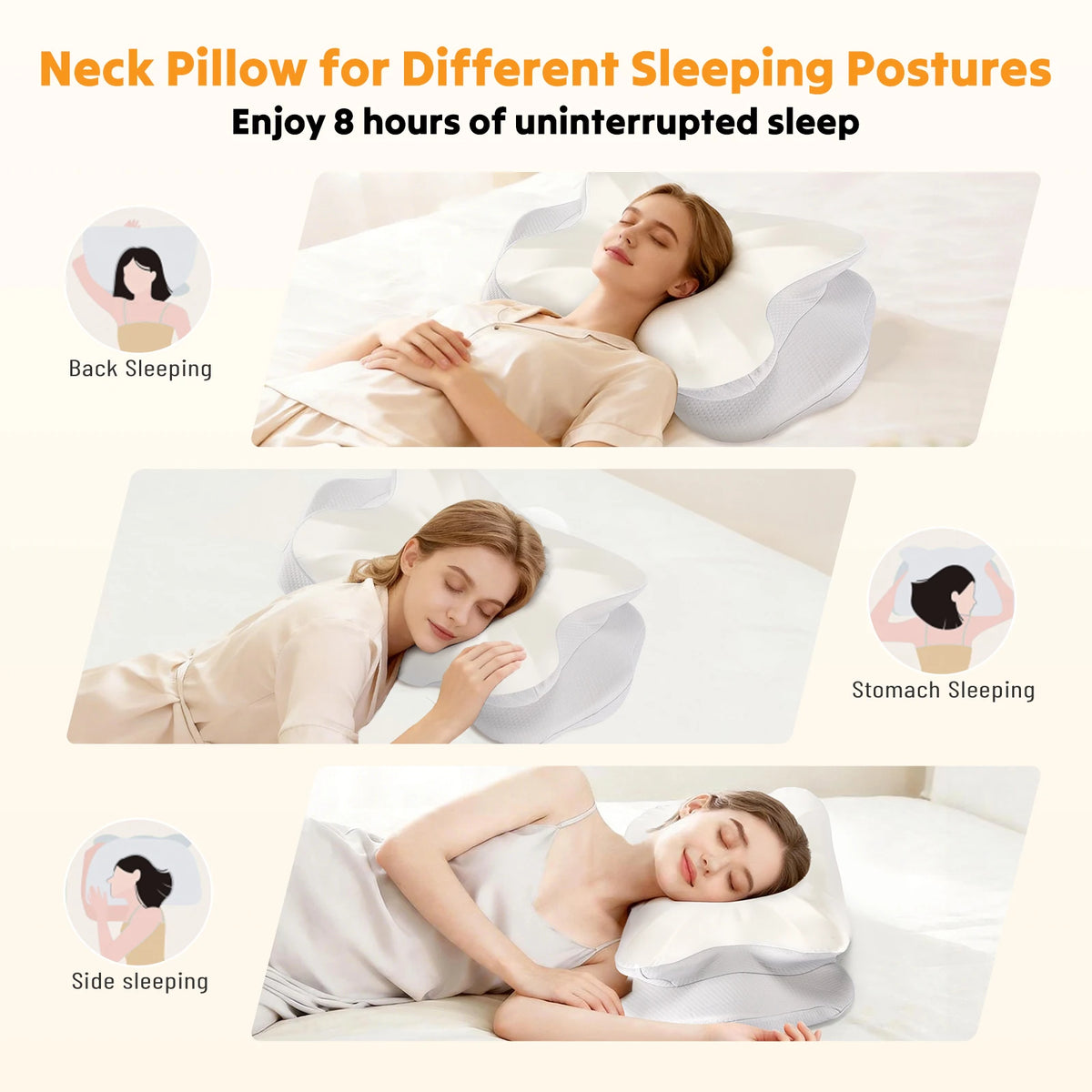 JHK Cooling Memory Foam Cervical Pillow for Neck Pain Relief