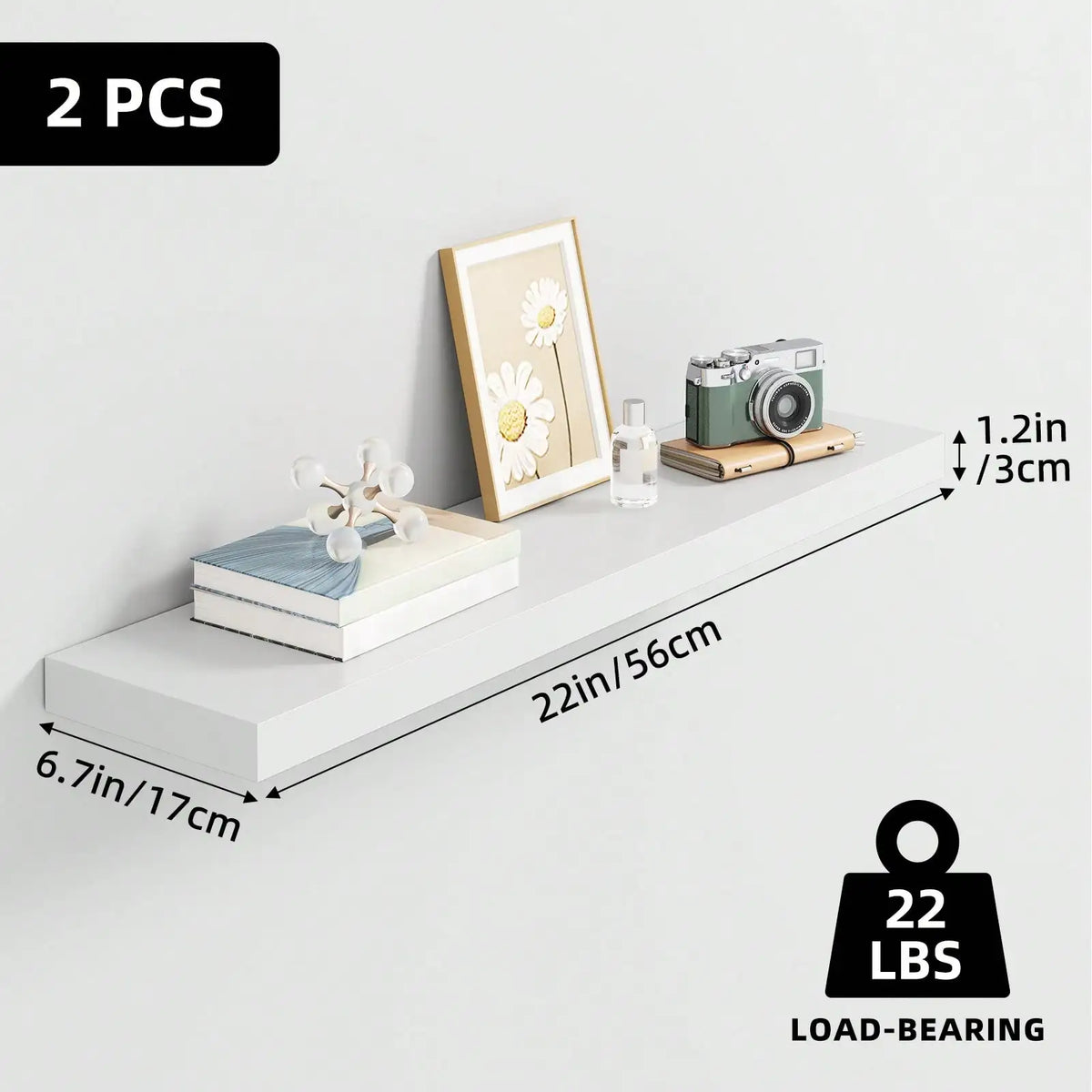 Rustic Floating Wall Shelves Set for Farmhouse Storage and Display