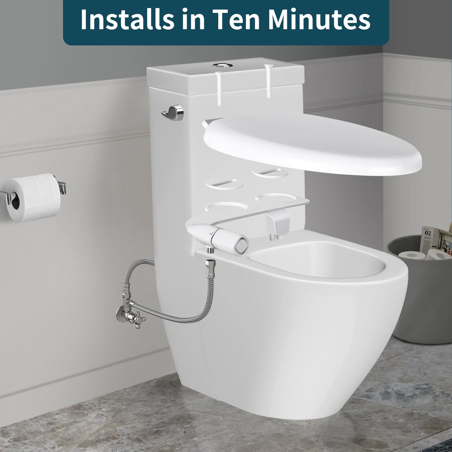Samodra Dual Nozzle Non Electric Toilet Bidet Attachment