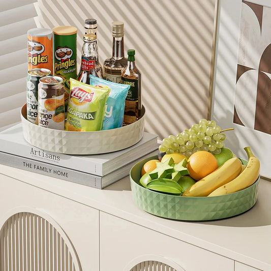 360 Degree Rotating Kitchen Spice Rack Plastic Storage Organizer Tray For Cabinet