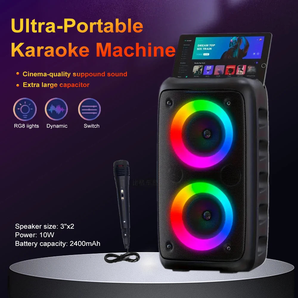 ZNLYRION HY-3317 Portable Bluetooth Karaoke Speaker With Mic And RGB Light