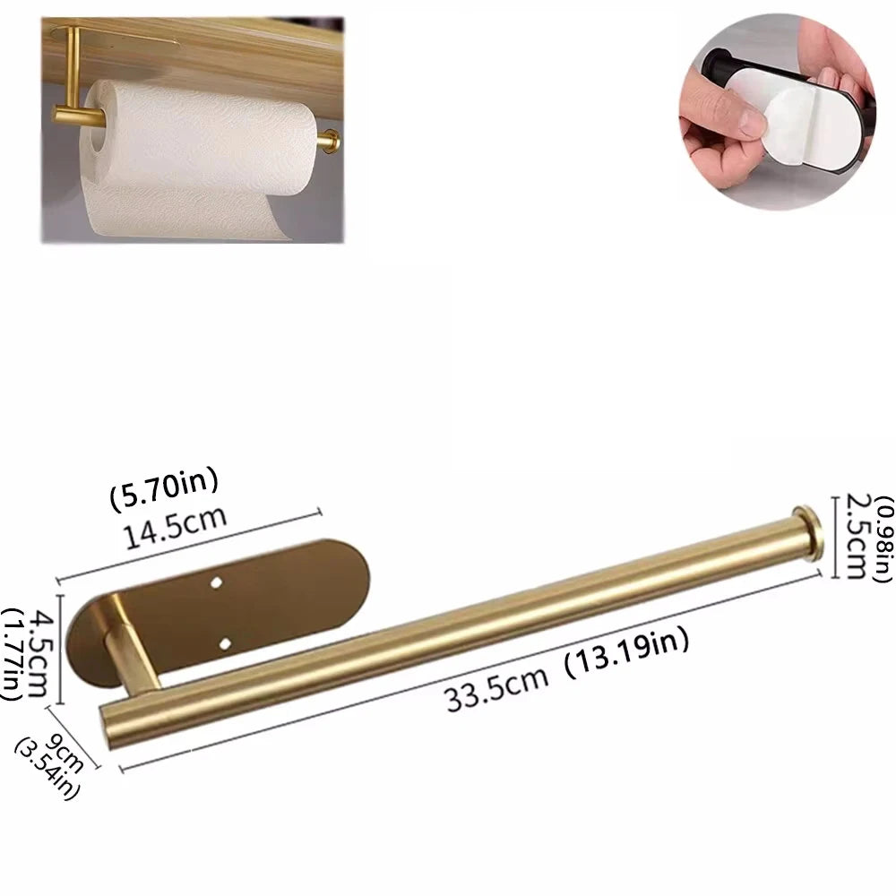 Metal Adhesive Paper Towel Holder For Kitchen Storage