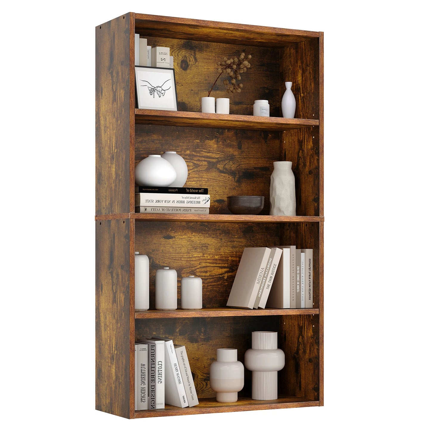 JHK Modern Wooden Floor Standing Bookcase Home Office Storage
