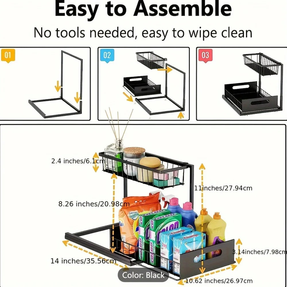 Stainless Steel Sliding Pull-out Kitchen Cabinet Sorting Rack