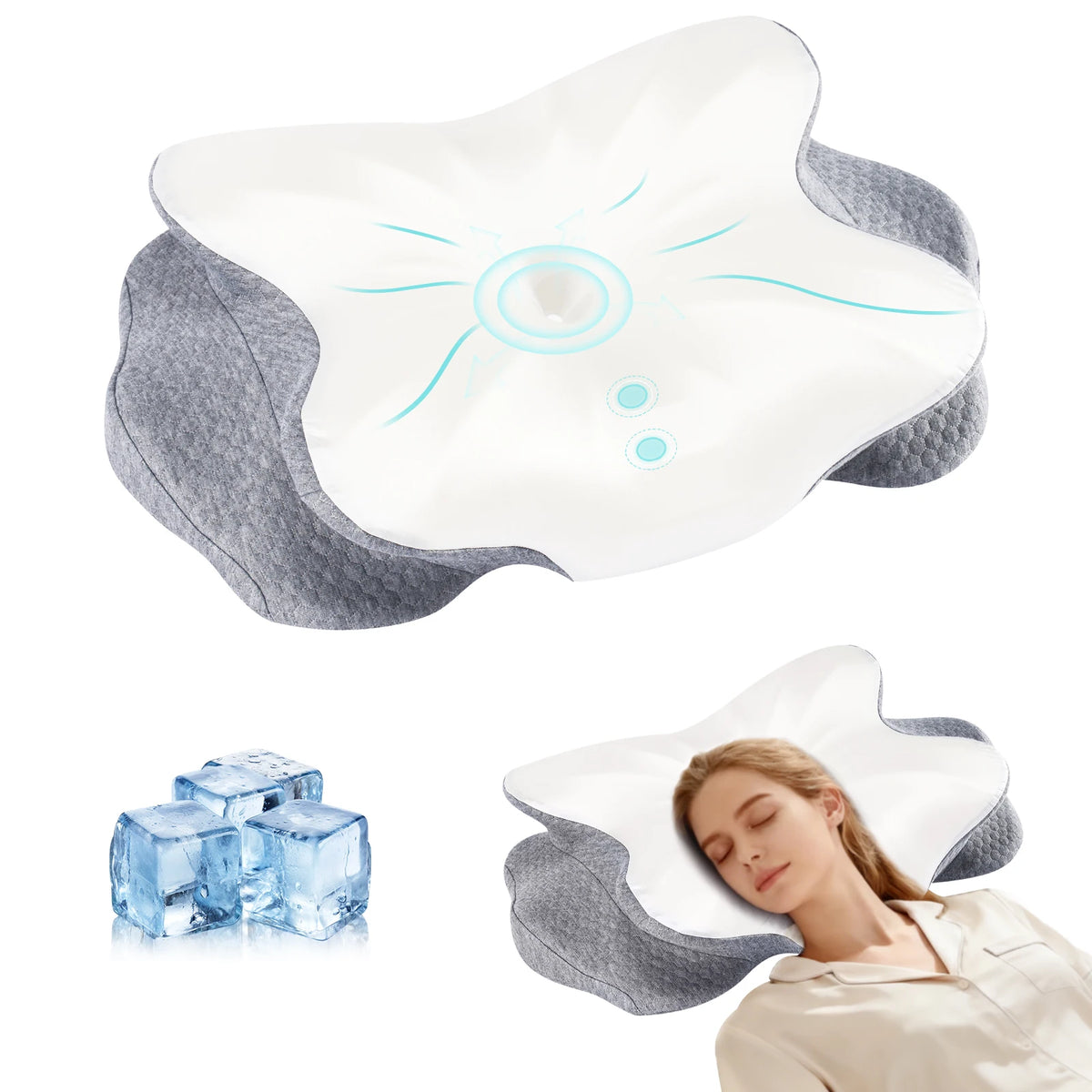 JHK Cooling Memory Foam Cervical Pillow for Neck Pain Relief