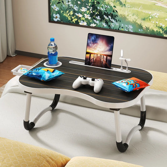 Dayika Wooden Laptop Bed Tray Table With Cup Holder