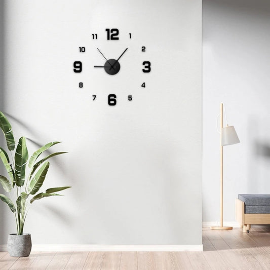 Creative Frameless DIY Wall Clock Decal Antique Style Silent Digital Acrylic For Home Office Decoration