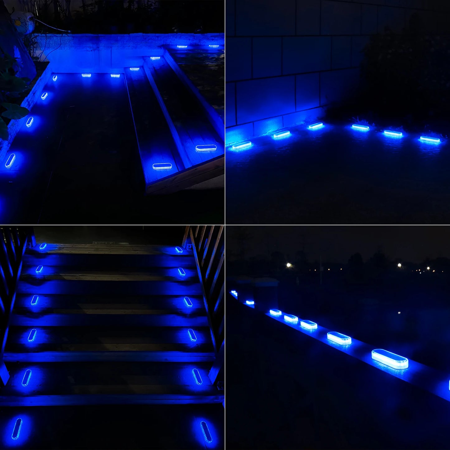 Solar LED Deck Lights Auto On Off Waterproof Outdoor Ground Step