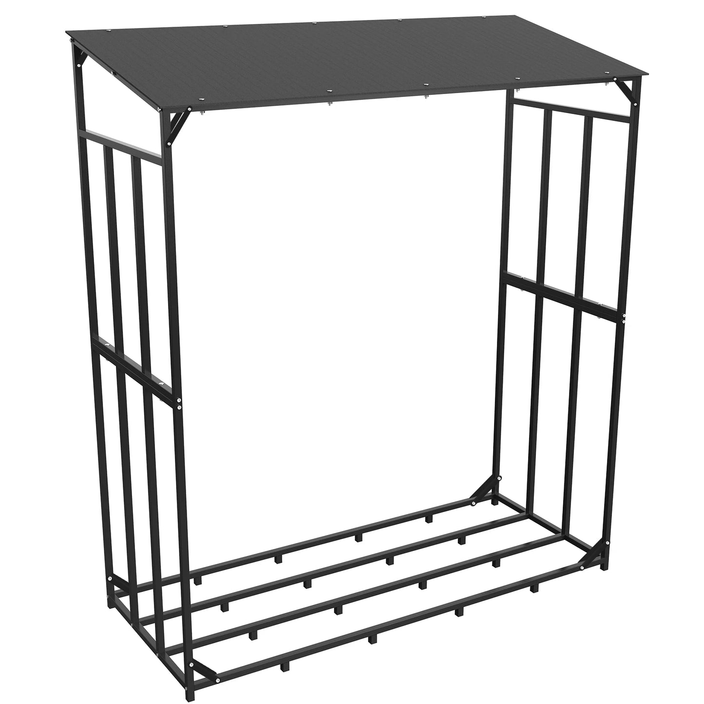 Heavy Duty Metal Outdoor Firewood Rack With Waterproof Cover