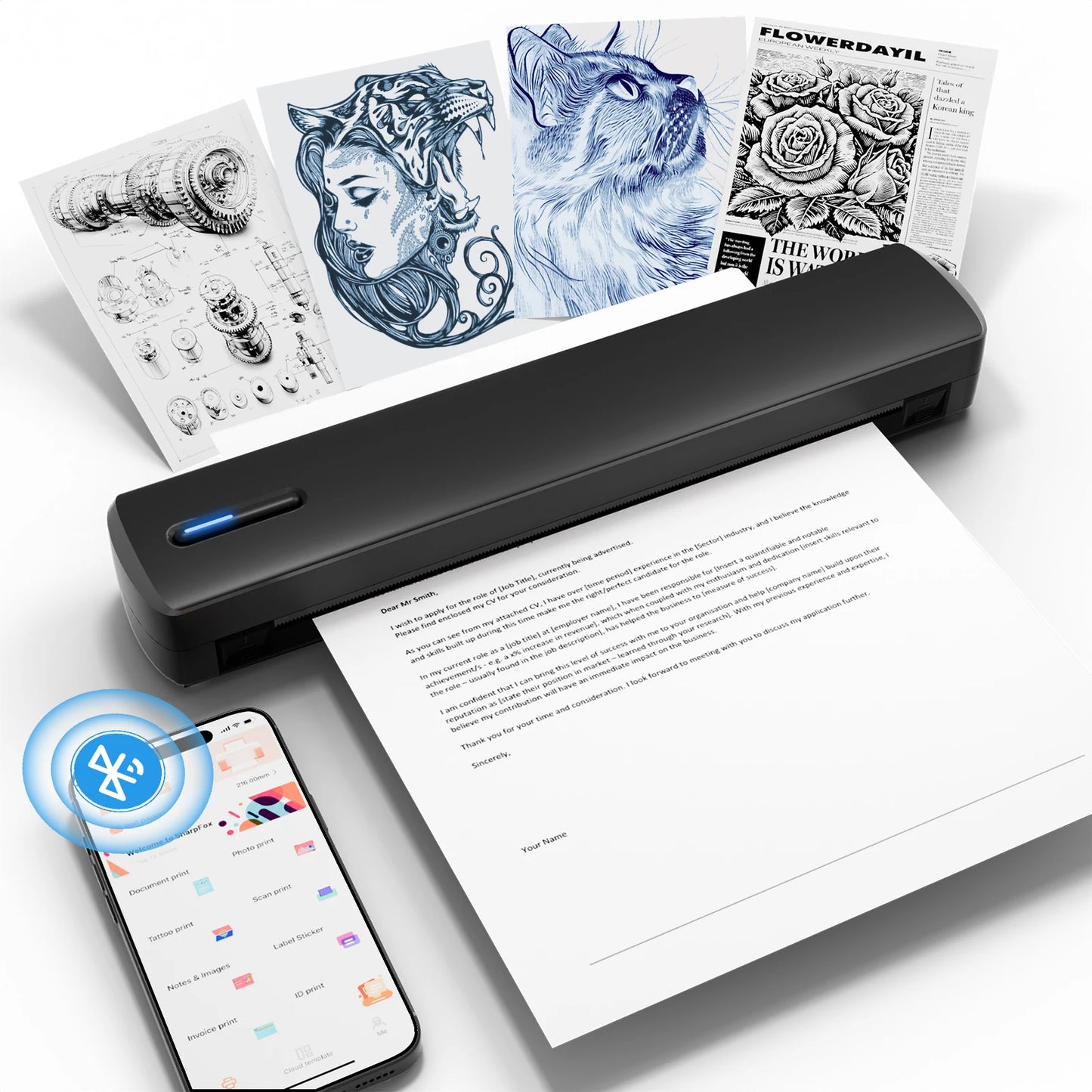 TakeYou A4 Portable Thermal Bluetooth Wireless Printer
