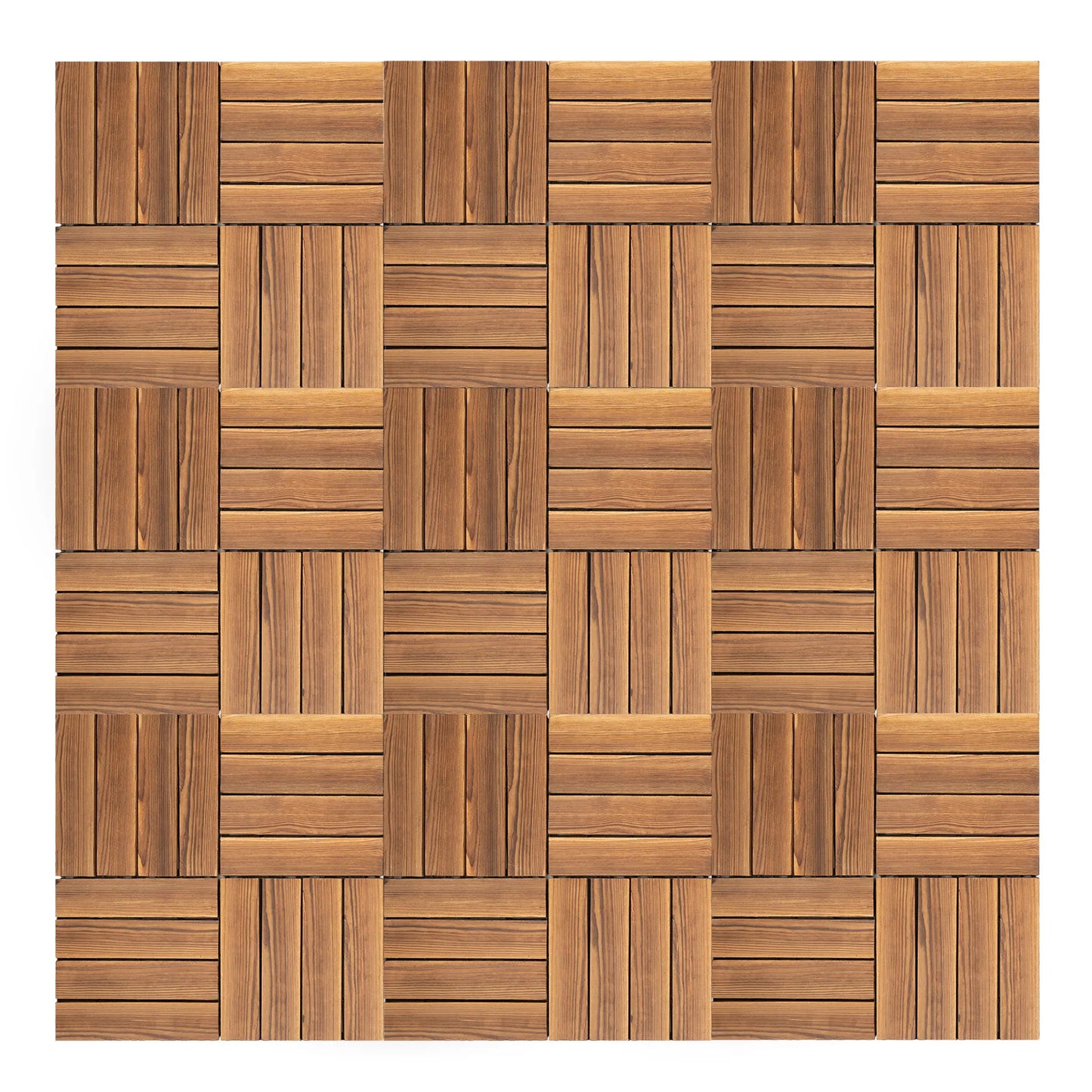 Bymaocar 36-Pcs Wood Deck Tiles Interlocking 12x12 Inch Outdoor Patio