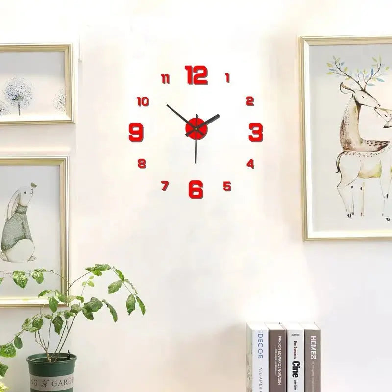 Creative Frameless DIY Wall Clock Decal Antique Style Silent Digital Acrylic For Home Office Decoration