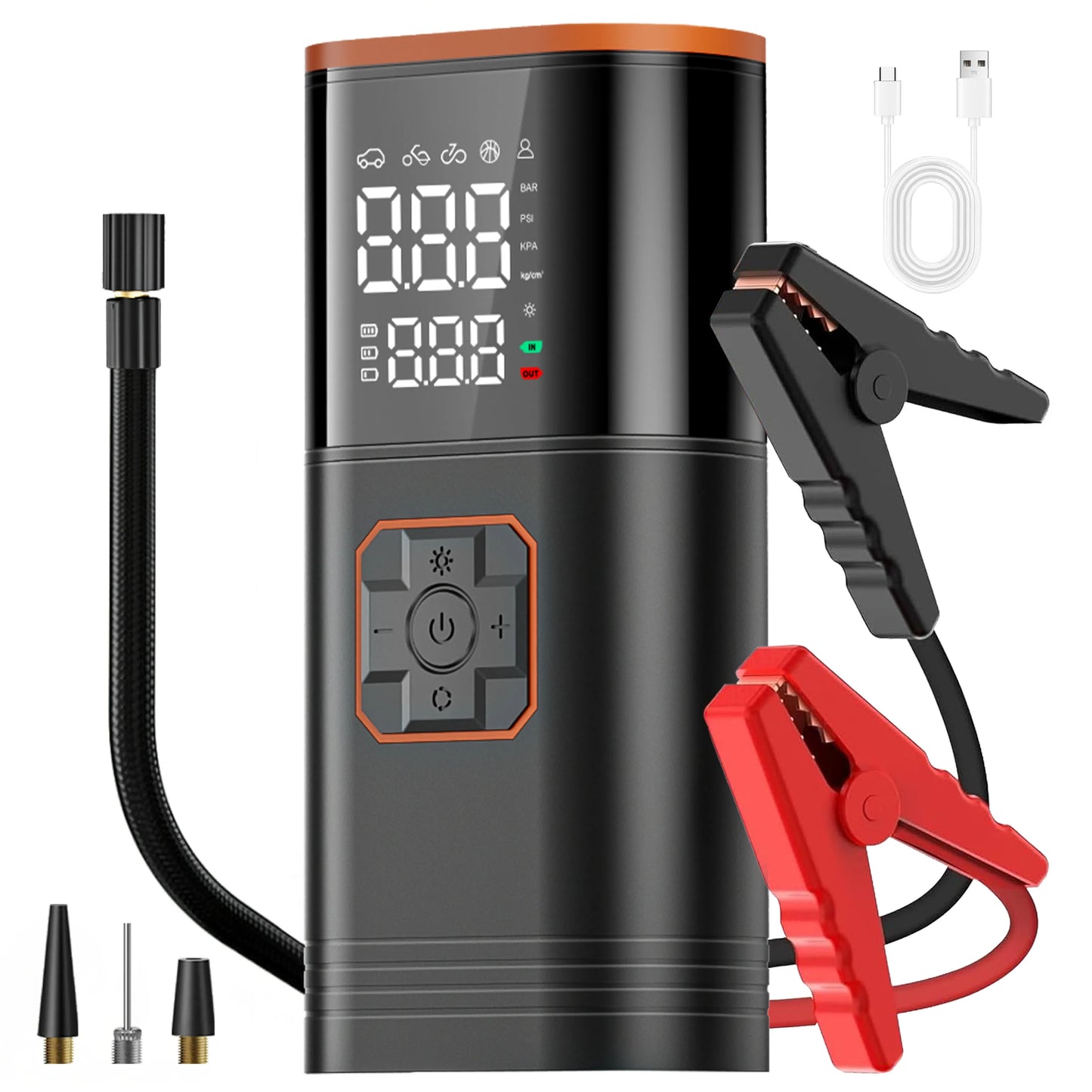 Belibuy Portable Air Compressor 150pspsi Car Tyre Inflator Dual-Cylinder Design