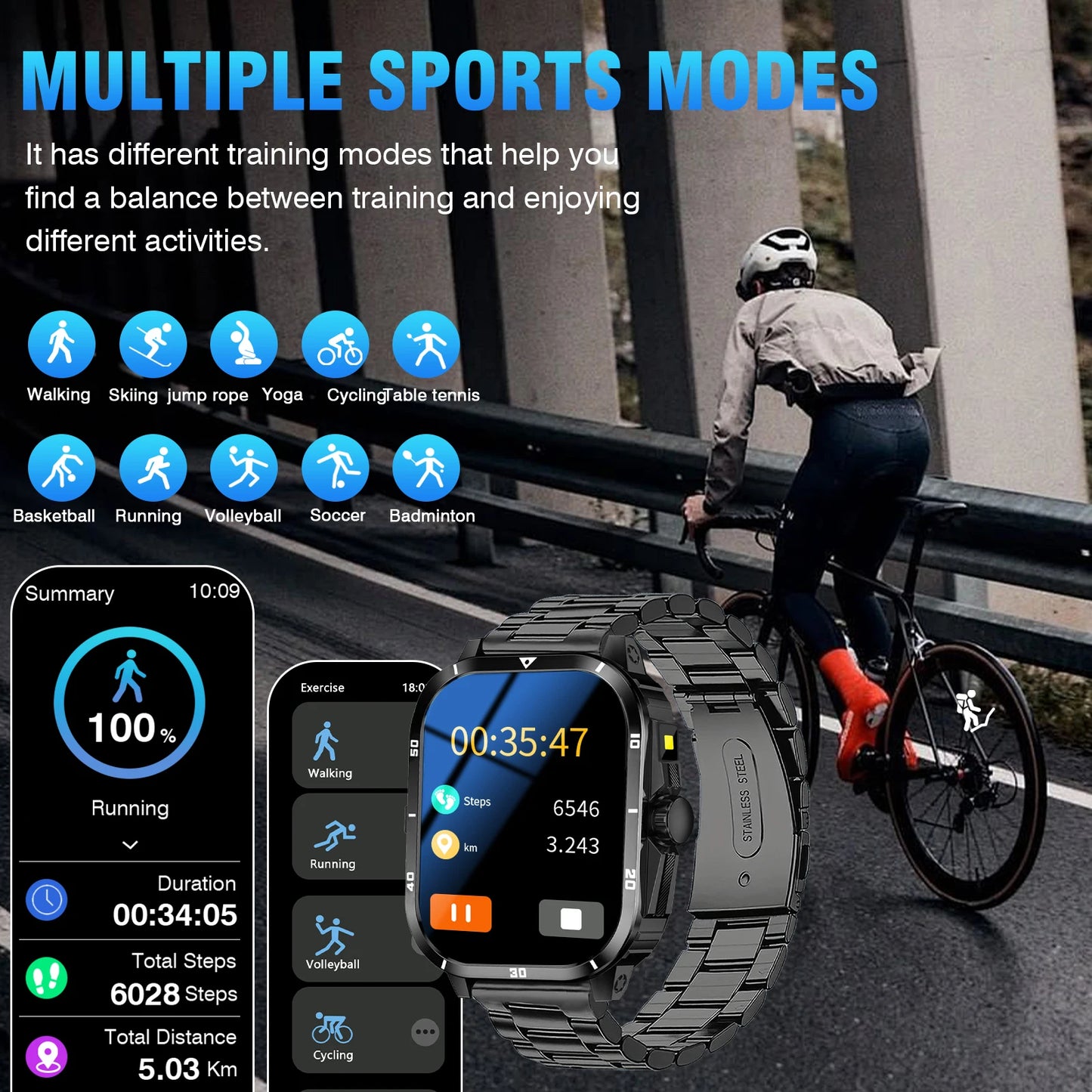 Smart Watch Wireless Bluetooth Calling Sports Fitness Tracker With Flashlight