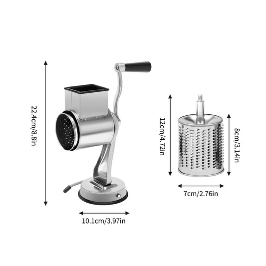Five Blade Stainless Steel Rotary Grater For Vegetables
