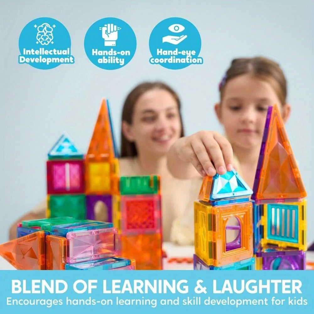 Joyfy Magnetic Building Tiles 3D Construction Blocks Play Set