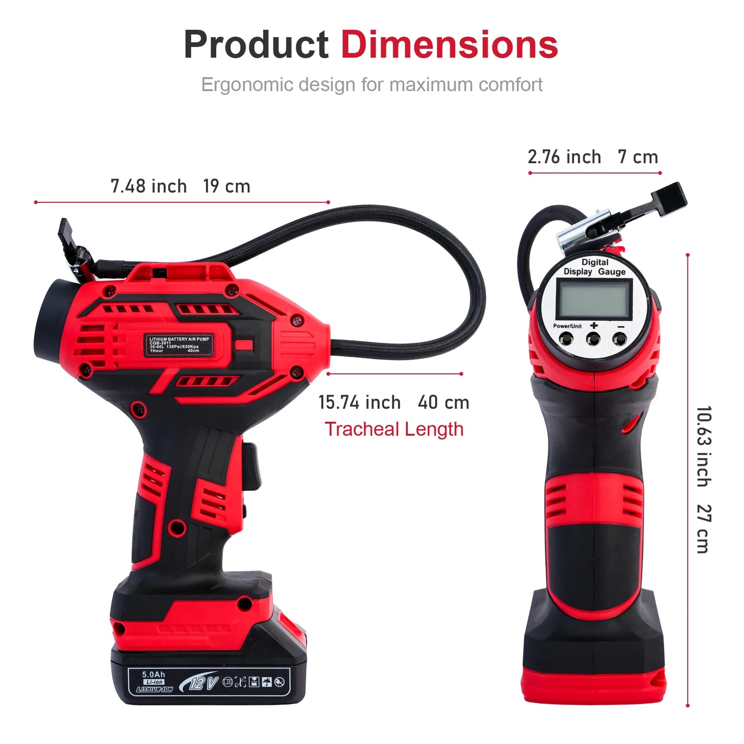 20V Portable Car Tire Inflator Air Compressor With Digital Display
