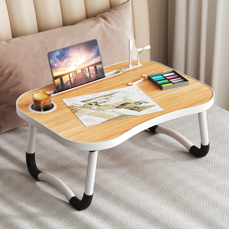 Dayika Wooden Laptop Bed Tray Table With Cup Holder