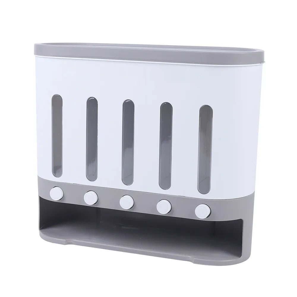 Wall Mounted Dry Food Storage Dispenser Cereal Grain Container