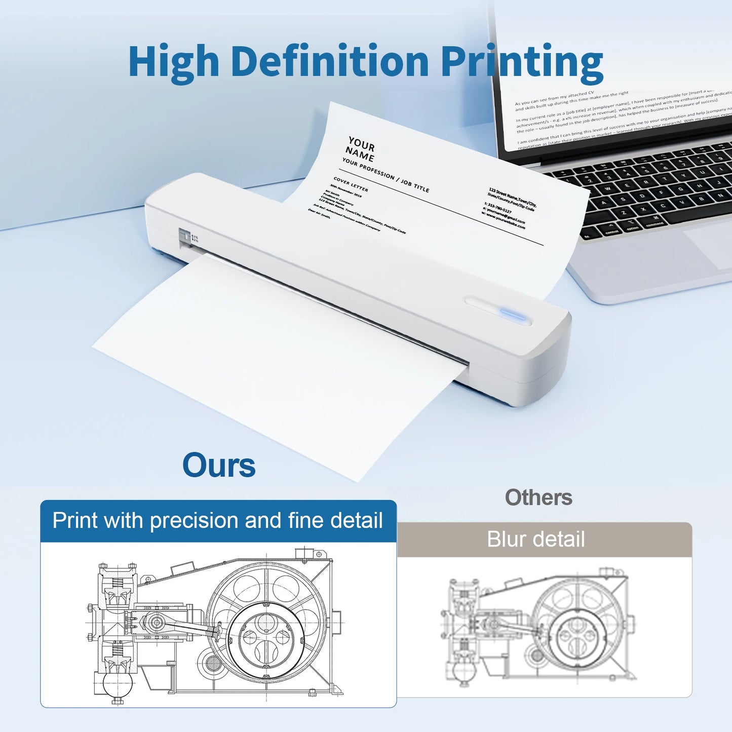 TakeYou A4 Portable Thermal Bluetooth Wireless Printer