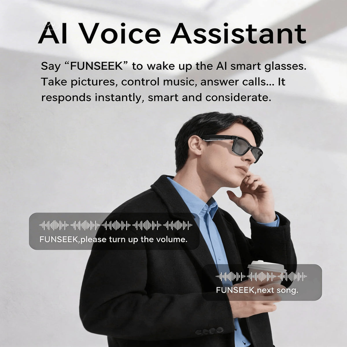 W&O 4K AI Camera Glasses With Translation And Open Ear Audio