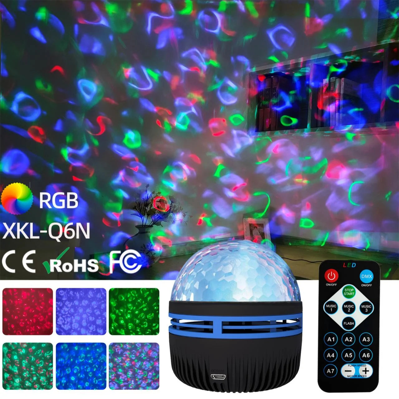 Led Starry Sky Northern Light Projector With Remote And Auto Rotate