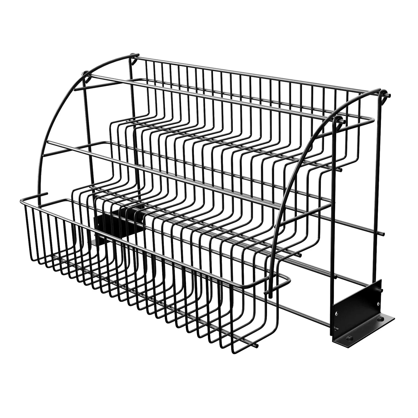3-Tier Metal Spice Rack Organizer With Pull Down Cabinet Storage Shelf