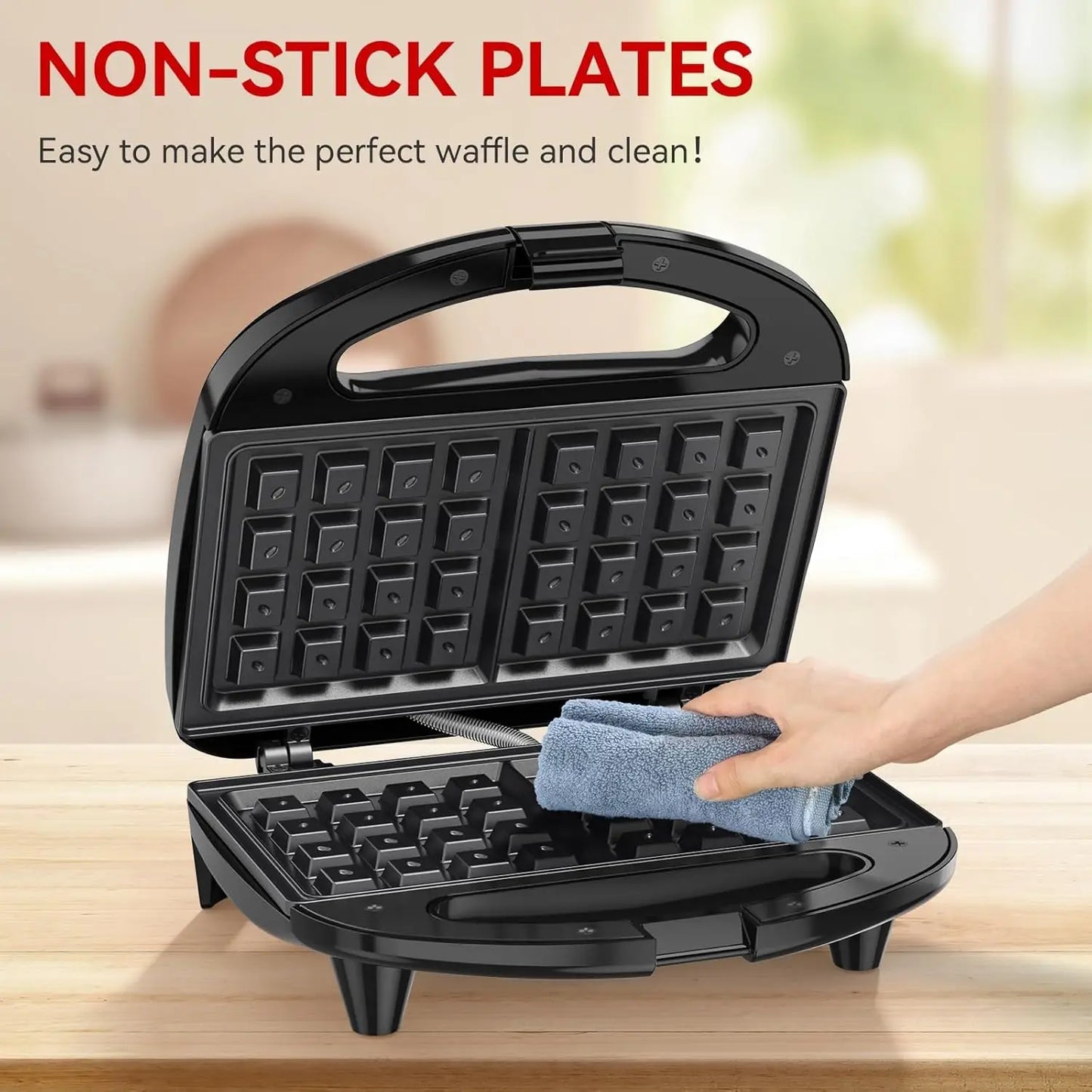 Yashe 2 Slice Waffle Maker With Non Stick Plates