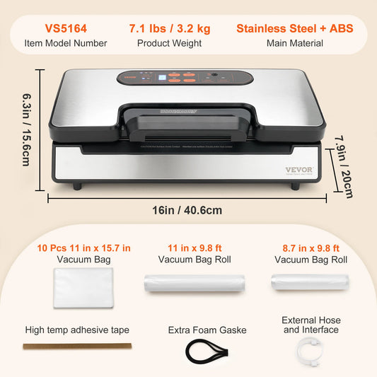 Succebuy 130W Vacuum Sealer Food Packaging Machine With Adapter And Hose