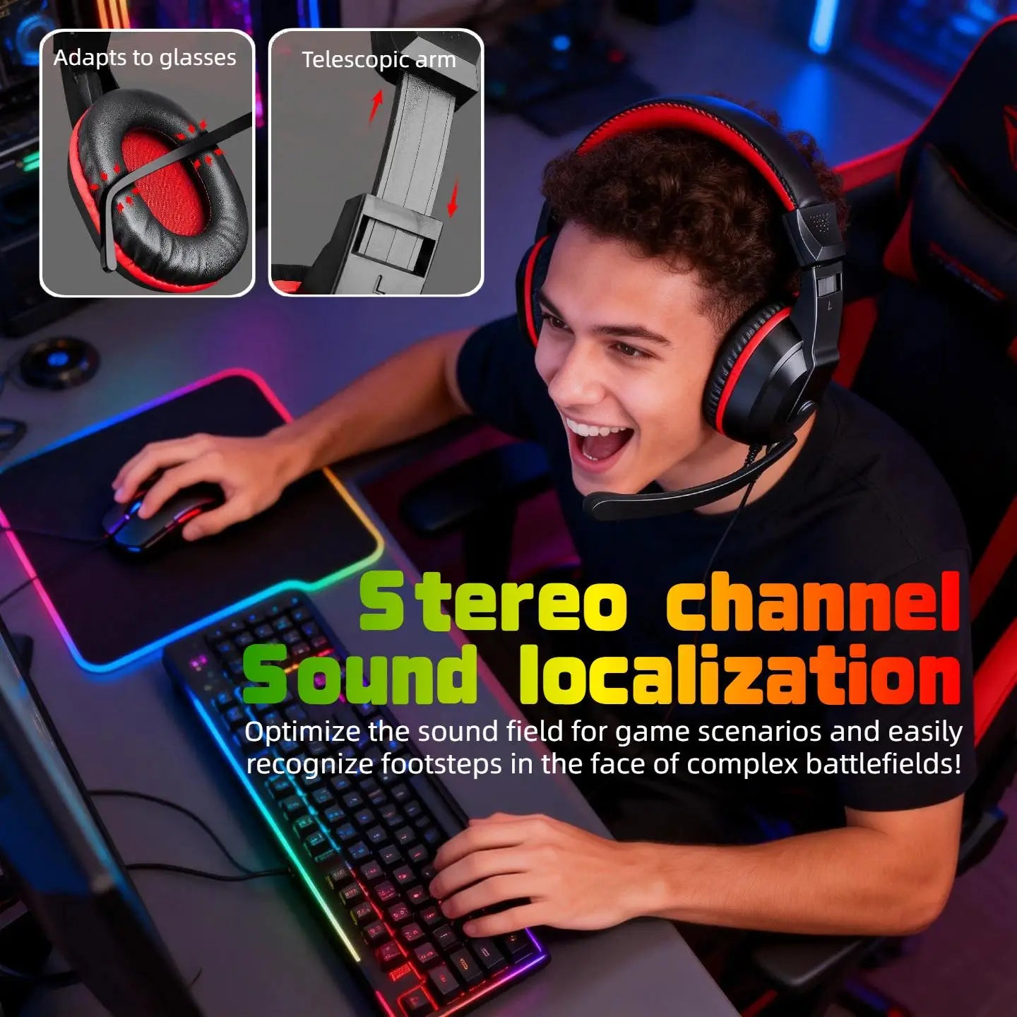 Premium Wired Gaming Headset With Immersive Surround Sound And Microphone