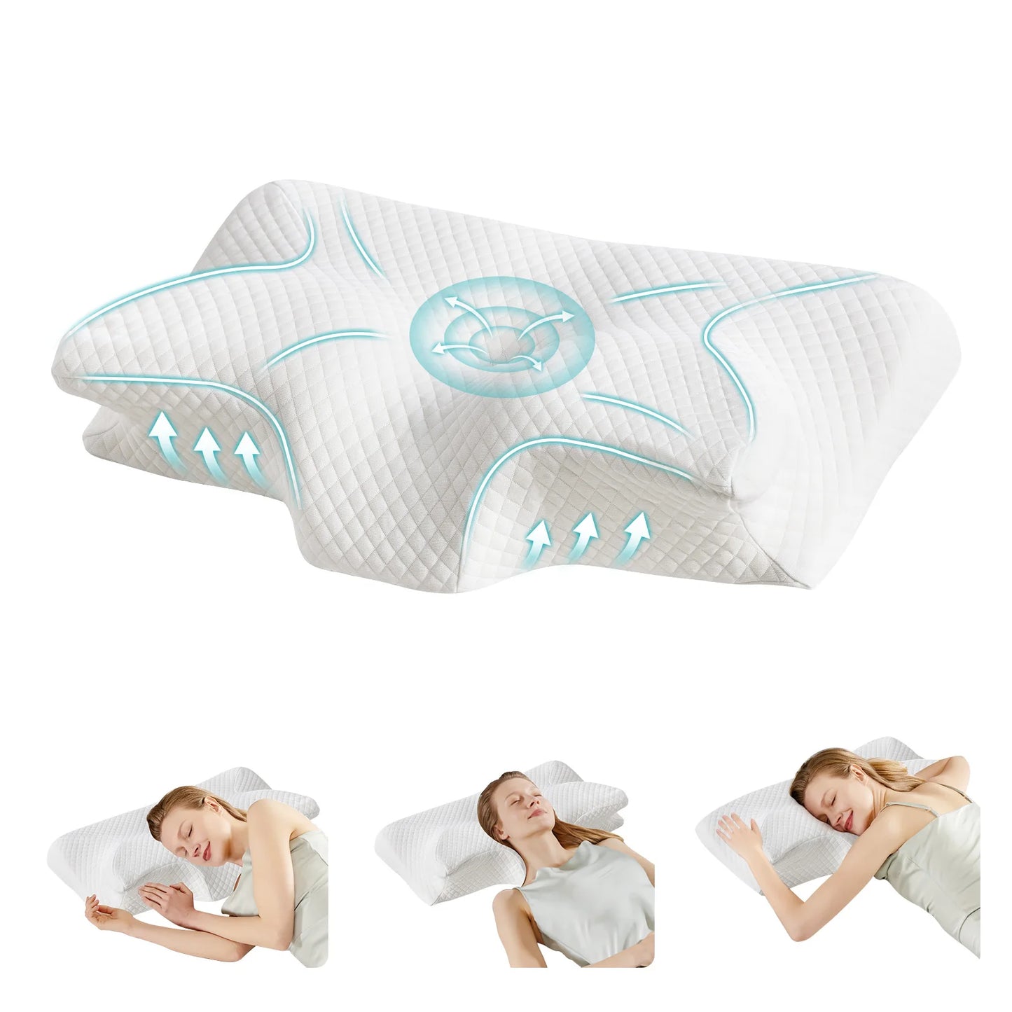 JHK Ergonomic Cervical Neck Memory Foam Pillow