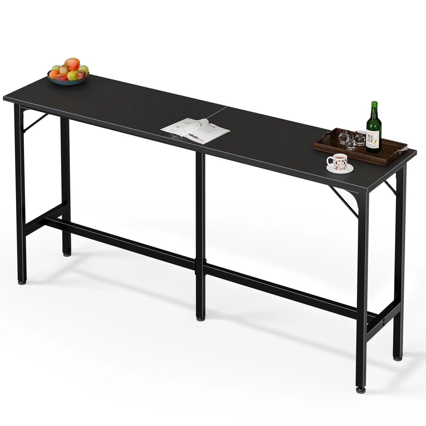 JHK Rectangular High Top Coffee Table With Sturdy Metal Frame