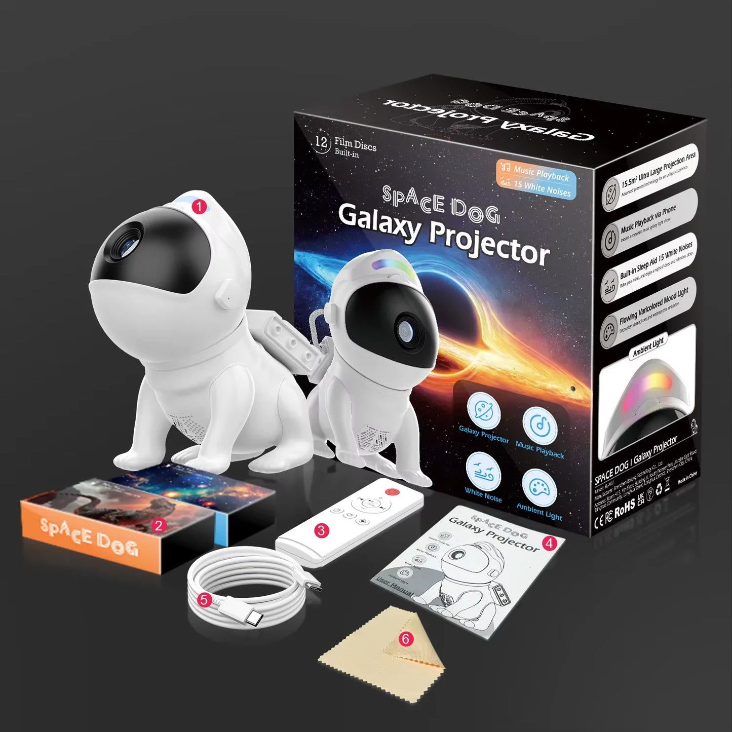 Ausyle Star Projector Night Light With 13 Galaxy Discs For Bedroom Decor