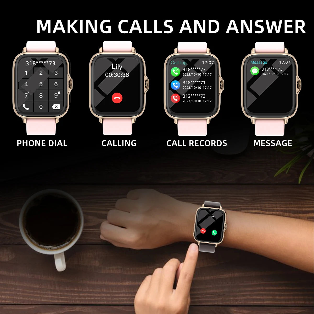 Smart Watch With Call Alerts And Sleep Monitor iPhone Android