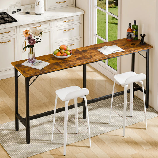 JHK Rectangular High Top Coffee Table With Sturdy Metal Frame