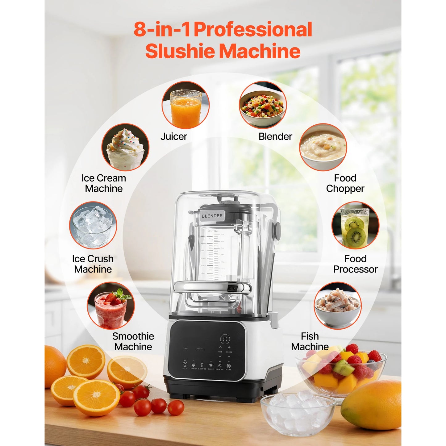 Succebuy 2200 Watt Countertop Blender With Shield For Kitchen Food Processing